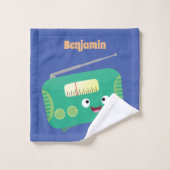 Caricature de radio rétro amusante (Gant de toilette)