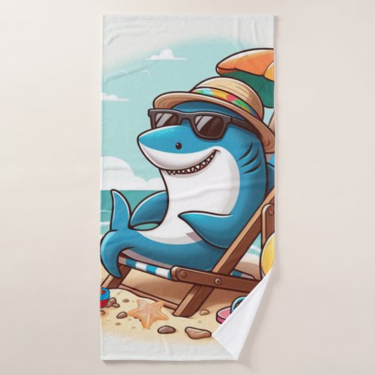 Caricature de requin caricaturale (Serviette de bain)