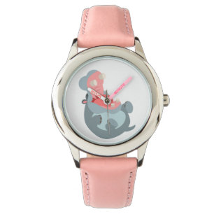 Caricature de rire mignon Montre hippo