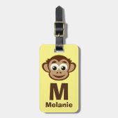 Caricature de singe mignon étiquette à bagages per (Devant Vertical)