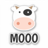 Caricature de vache sticker vinyle (Devant)
