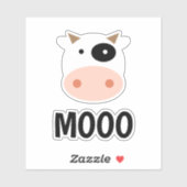 Caricature de vache sticker vinyle (Feuille)