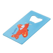 Caricature de vol d'avion rouge mignon (Devant Angle)