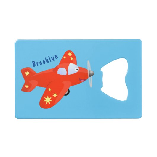 Caricature de vol d'avion rouge mignon (Devant (Horizontal))
