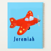 Caricature de vol d'avion rouge mignon (Dos)