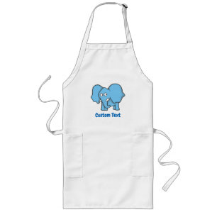 Caricature d'éléphant bleu sur un long tablier