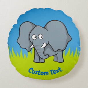 Caricature d'éléphant gris coussin