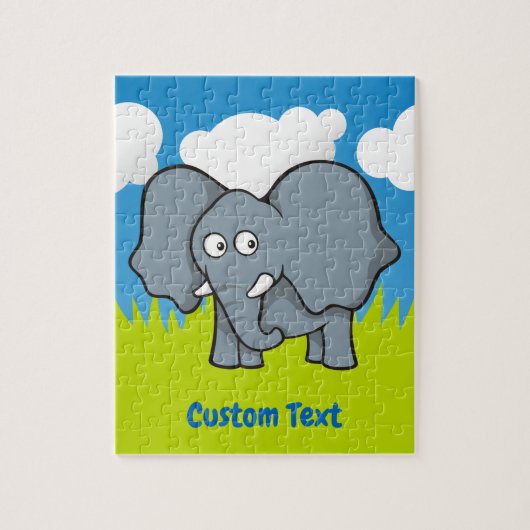 Caricature d'éléphant gris puzzle (Vertical)