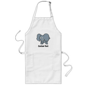 Caricature d'éléphant gris sur un long tablier