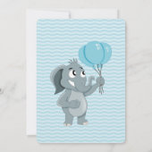 Caricature d'éléphant invitations baby showers (Dos)