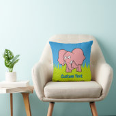 Caricature d'éléphant rose jetant un oreiller (Chaise)