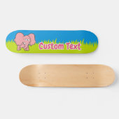 Caricature d'éléphant rose skateboard (Horz)