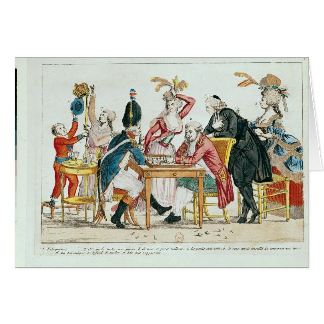 Caricature des échecs de jeu de Louis XVI (Devant horizontal)