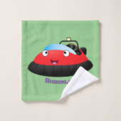 Caricature d'hovercraft rouge joyeux (Gant de toilette)
