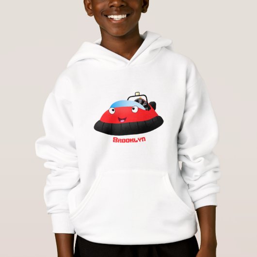 Caricature d'hovercraft rouge joyeux (Devant)