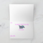 Caricature DJ de GIRL carte d'anniversaire (Intérieur)