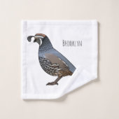 Caricature d'oiseau de caille de Californie (Gant de toilette)