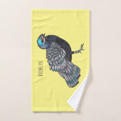 Caricature d'oiseau de faisan paon de Bornéo (Serviette à main)