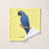 Caricature d'oiseau macaw Hyacinth (Gant de toilette)