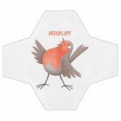 Caricature d'oiseau rouge chantant mignon (Plat)