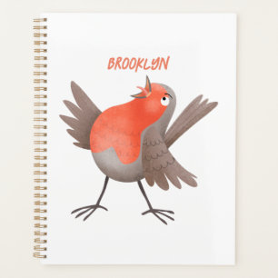 Caricature d'oiseau rouge chantant mignon