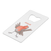 Caricature d'oiseau rouge chantant mignon (Dos Angle)