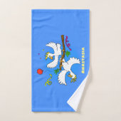 Caricature d'oiseaux de cockatoo amusante (Serviette à main)