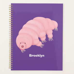 Caricature d'ours d'eau tardigrade rose mignon
