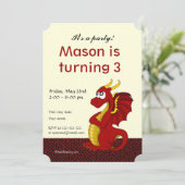 Caricature dragon anniversaire invitations à impri (Debout devant)