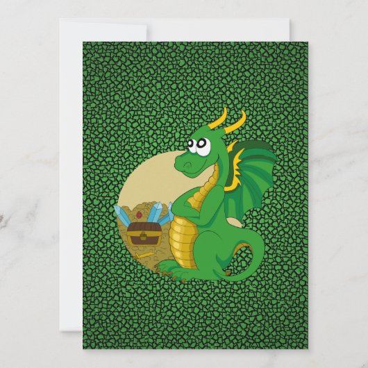 Caricature dragon anniversaire invitations à impri (Dos)