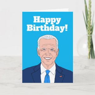 Caricature drôle Joe Biden Carte de voeux Annivers
