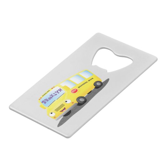 Caricature du bus scolaire jaune joyeux (Dos Angle)