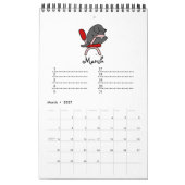 Caricature du Labrador noir Calendrier d'anniversa (Mar 2027)