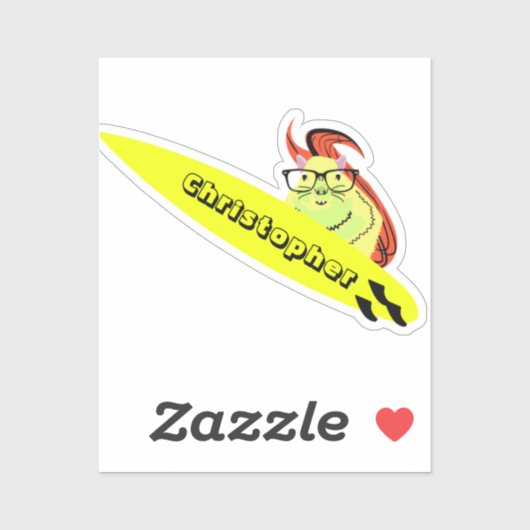 Caricature écureuil autocollant de planche de surf (Feuille)