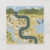 Caricature élégante paysage carte de voyage (Dos)