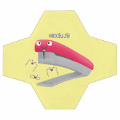 Caricature en agrafeuse rouge pâle (Plat)