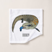 Caricature en bleu (Gant de toilette)