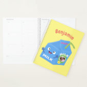 Caricature en carton de lait joyeux (Devant avec enveloppe)