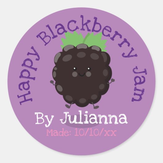 Caricature en confiture de mûre en mûre étiquette (Devant)