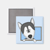 Caricature encadrée Aimant Malamute de l'Alaska (Recto/Verso)