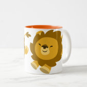 Caricature extatique mignonne Lion Mug (Devant droit)