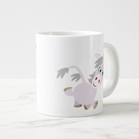Caricature Facétitive mignonne Unicorn Jumbo Mug (Devant droit)