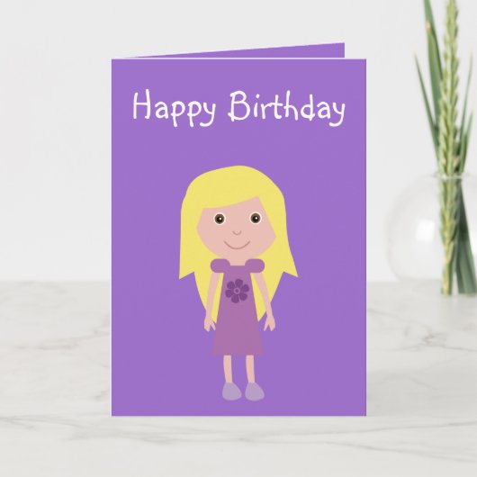 Caricature fille carte anniversaire idéal pour les (Devant)