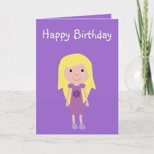 Caricature fille carte d'anniversaire idéal pour l