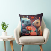 Caricature hippo de Saint Valentin oreiller à lanc (Chaise)