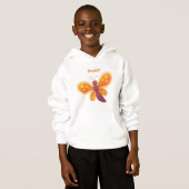 Caricature joli papillon orange (Devant entier)