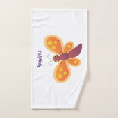 Caricature joli papillon orange (Serviette à main)