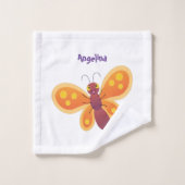 Caricature joli papillon orange (Gant de toilette)