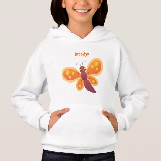 Caricature joli papillon orange (Devant)