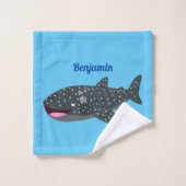 Caricature joli requin baleine joyeux (Gant de toilette)
